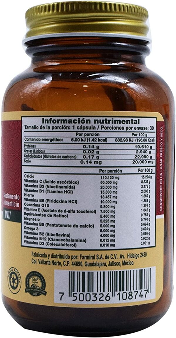 Vitabiom Q 10 (OMEGA 3 /VIT/MIN) Cap 961 Mg C/30 Biomiral - Imagen 3