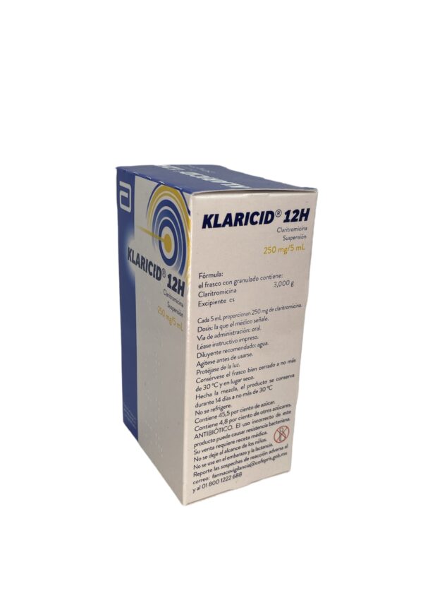 Klaricid 12 H (Claritromicina) Susp 250 Mg 60 Ml Abbott - Imagen 3