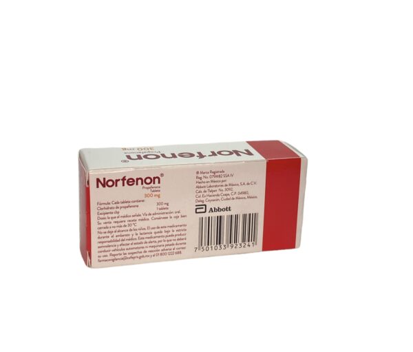 Norfenon (Propafenona) Tab 300 Mg C/30 Abbott - Imagen 2