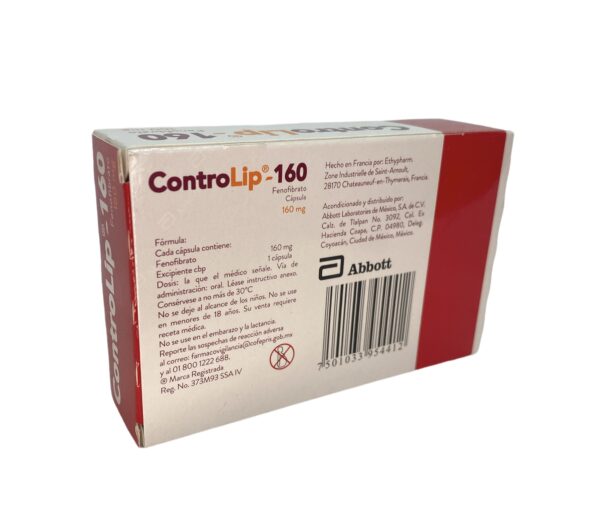Controlip (Fenofibrato) Cap 160 Mg C/30 Abbott - Imagen 2