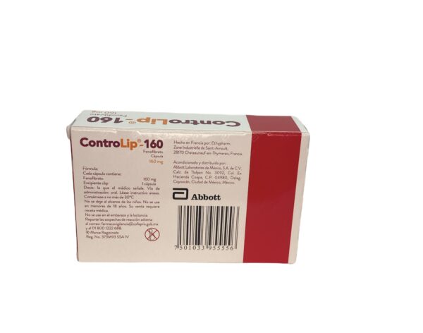 Controlip (Fenofibrato) Cap 160 Mg C/15 Abbott - Imagen 2