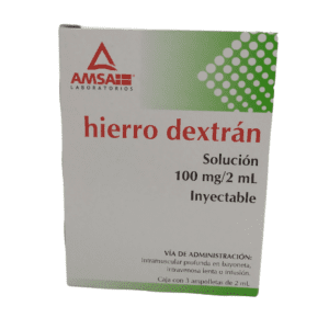 Hierro Dextran iny 100 mg 2ml C/3 amp Amsa