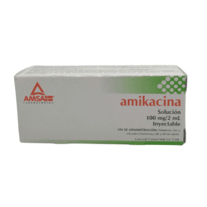 Amikacina Sol Iny Ped 100 Mg/2 Ml C/2 Amp Amsa