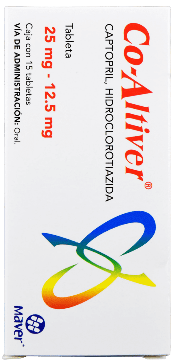 Co-Altiver (Captopril/Hidroclorotiazida) Tab 25/12.5 Mg C/15 Maver