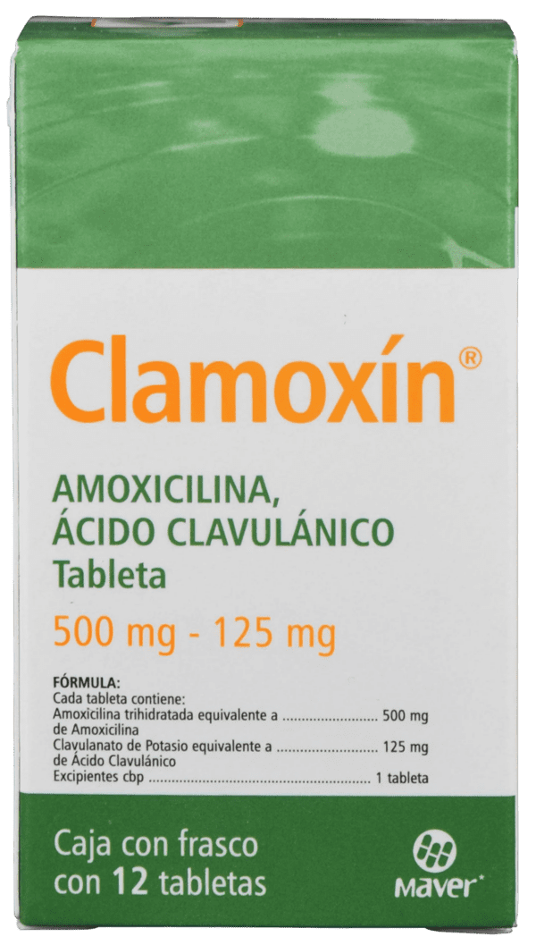 Clamoxin (Amoxicilina/Clavul?nico) Tab 500/125 Mg C/12 Maver