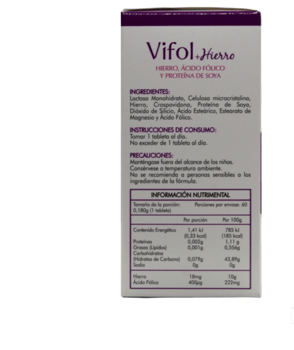 Vifol Hierro  Tab 180 Mg C/60 - Imagen 2