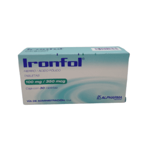 Ironfol (hierro/acido fólico) grag 100/350 mg C/30 Alpharma